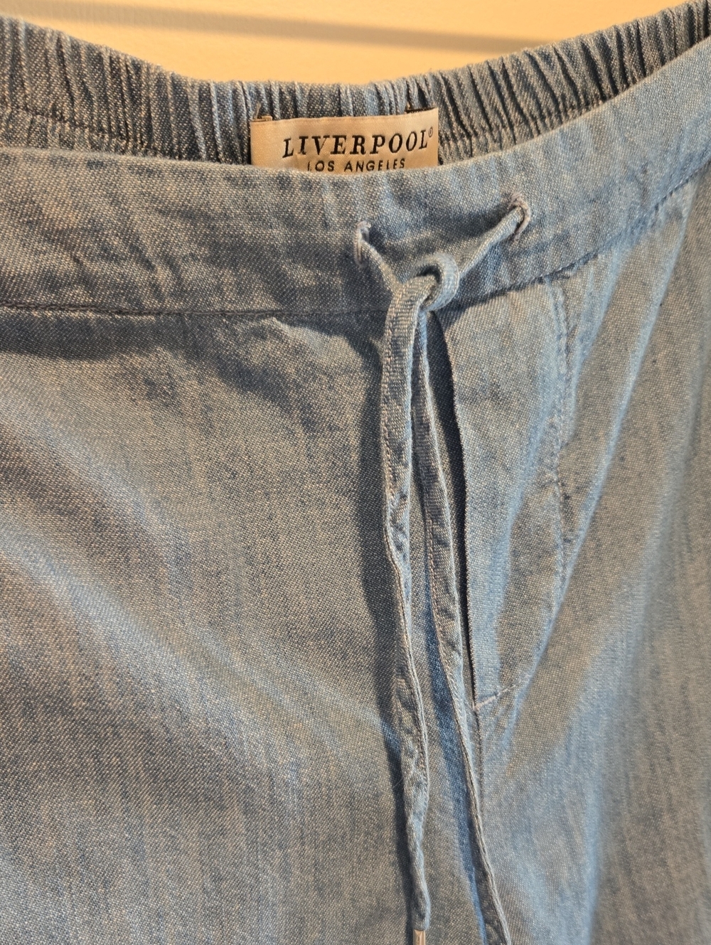 Liverpool Blue Chambray Drawstring Trousers